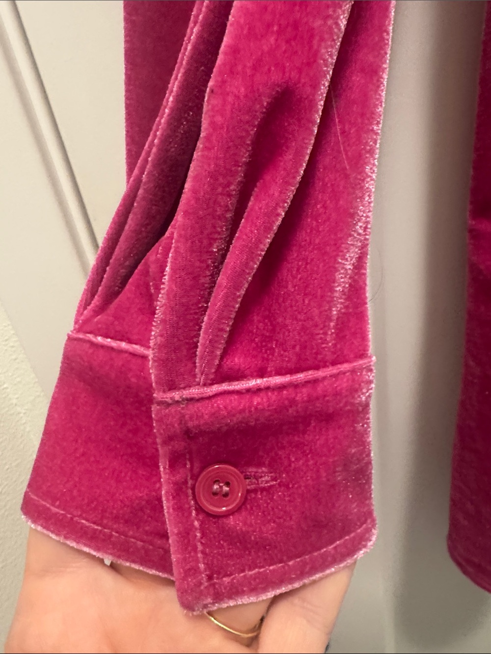 Gorgeous Soft Surroundings Velvet Button-Front Tunic in Magenta. L. Like New!💕 - Picture 3 of 4